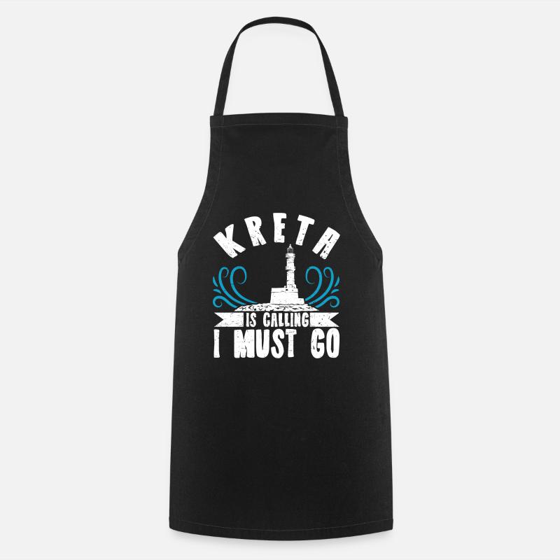 Crète îlot grec - Tablier de cuisine - noir
