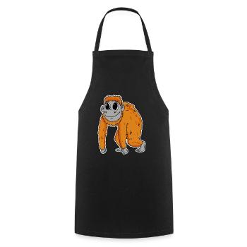 Orang Utan Affe - Kochschürze - Schwarz - Vorne - AI Model Male 185 dark (185cm)