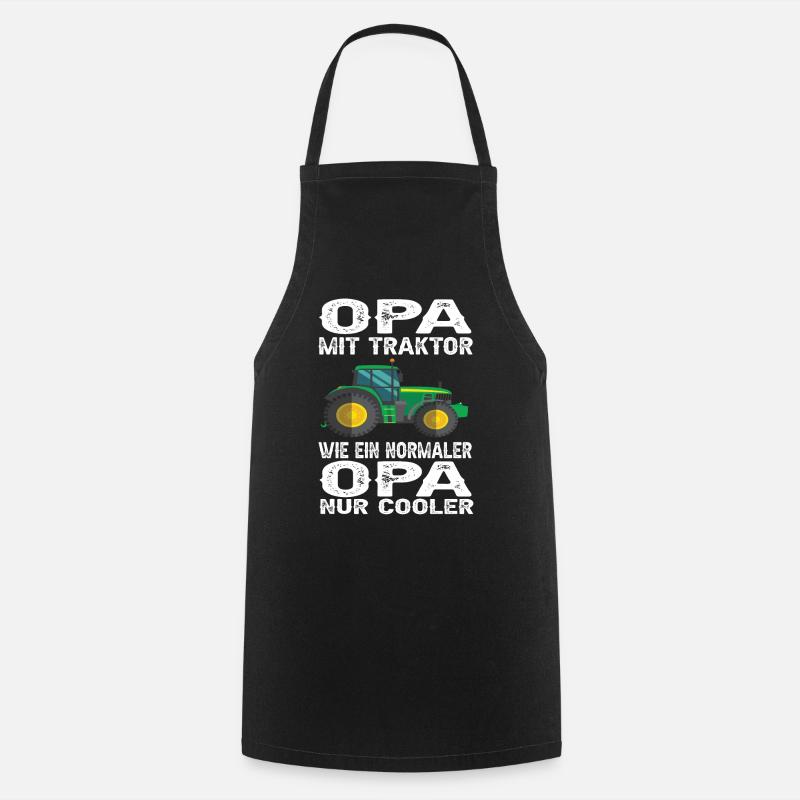 Ich Bin Ein Traktor-Opa, Nur Viel Cooler - Kochschürze - Schwarz