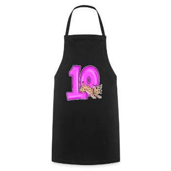 0 ans de lynx chat sauvage lynx ibérique - Tablier de cuisine - noir - Devant - AI Model Male 185 dark (185cm)