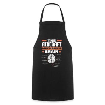 Aircraft Mechanic Brain - Cooking Apron - black - Front - AI Model Male 185 dark (185cm)