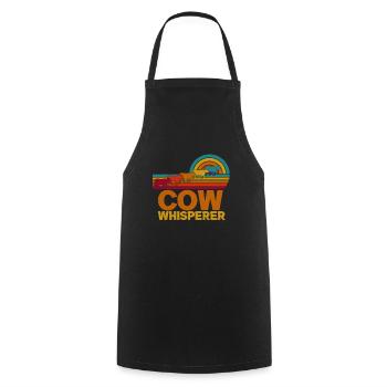 Colorful nostalgic retro farmer COW WHISPERER - Tablier de cuisine - noir - Devant - AI Model Male 185 dark (185cm)
