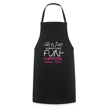 Girls just want to have fundamental human rights! - Cooking Apron - black - Front - AI Model Male 185 dark (185cm)