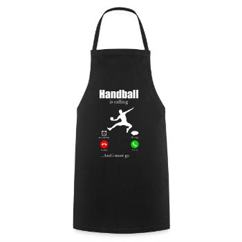 Handball Sport Sprungwurf Frauenhandball Hobby - Kochschürze - Schwarz - Vorne - AI Model Male 185 dark (185cm)