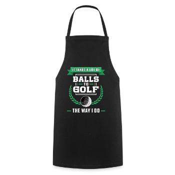 Golf golfer golf club golf player golf ball - Cooking Apron - black - Front - AI Model Male 185 dark (185cm)
