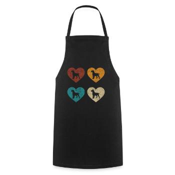 German Wire Hair Vintage Heart Wire Hair Gift - Cooking Apron - black - Front - AI Model Male 185 dark (185cm)