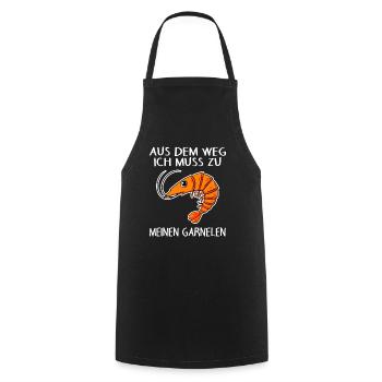 Garnele Garnelen Schrimp Meerestiere - Kochschürze - Schwarz - Vorne - AI Model Male 185 dark (185cm)