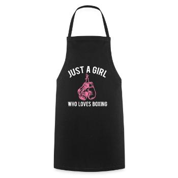 Boxing Boxer Gloves Boxing Girl Gift - Cooking Apron - black - Front - AI Model Male 185 dark (185cm)