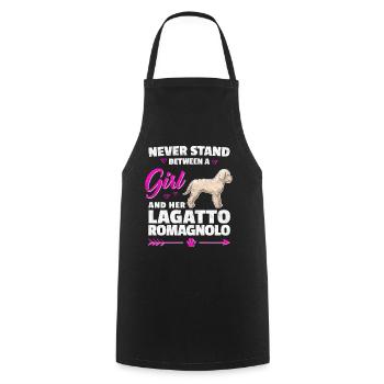 A Girl and her Lagotto Romagnolo Truffle Dog - Cooking Apron - black - Front - AI Model Male 185 dark (185cm)