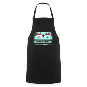 Austria and Netherlands 100% Ingenious / Gift - Cooking Apron - black - Front - AI Model Male 185 dark (185cm)