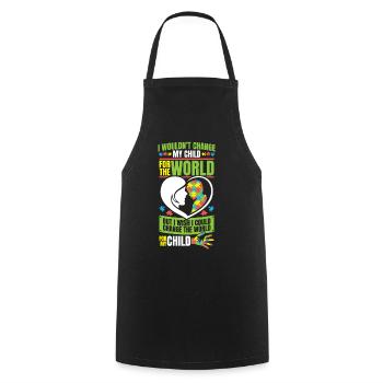 Autism Awareness - Cooking Apron - black - Front - AI Model Male 185 dark (185cm)