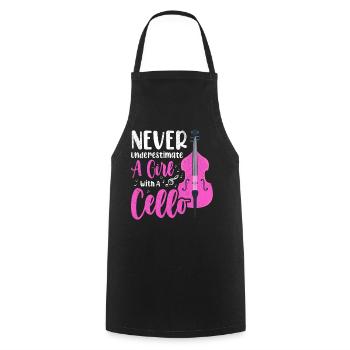 Cello Cellist - Cooking Apron - black - Front - AI Model Male 185 dark (185cm)