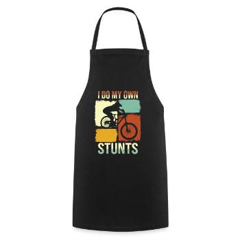 I Do My Own Stunts Bicycle BMX - Cooking Apron - black - Front - AI Model Male 185 dark (185cm)