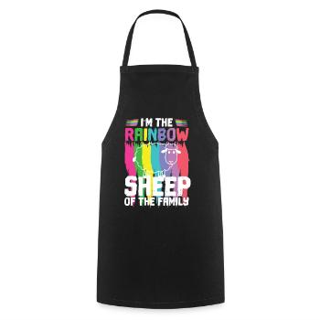 LGBTQ LGBT Regenbogen Schwul Gay Pride Lesbisch - Kochschürze - Schwarz - Vorne - AI Model Male 185 dark (185cm)