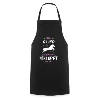 Schöner Reiterhof Spruch, Pferdesport Geschenk - Kochschürze - Schwarz - Vorne - AI Model Male 185 dark (185cm)