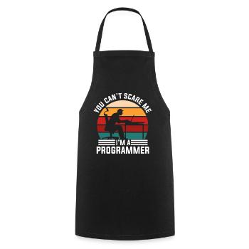 Programmer Retro - Cooking Apron - black - Front - AI Model Male 185 dark (185cm)