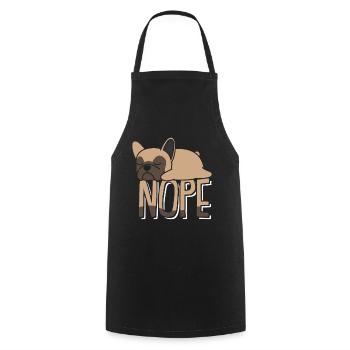 Nope Not Today Lazy Mood Sleepy Dog - Cooking Apron - black - Front - AI Model Male 185 dark (185cm)