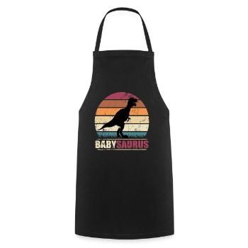 BabySaurus Dinosaur T-Rex Baby Dino - Cooking Apron - black - Front - AI Model Male 185 dark (185cm)