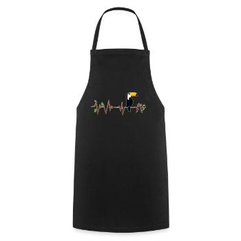 Toucan heartbeat bird - Cooking Apron - black - Front - AI Model Male 185 dark (185cm)