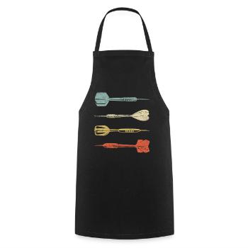 Dart Retro Vintage Dart Arrows Gift - Cooking Apron - black - Front - AI Model Male 185 dark (185cm)