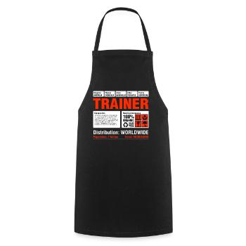 Funny Trainer Tee Shirt - Kochschürze - Schwarz - Vorne - AI Model Male 185 dark (185cm)