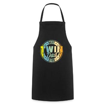 Dad father of twins twin dad - Cooking Apron - black - Front - AI Model Male 185 dark (185cm)