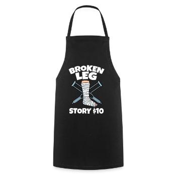 Broken Leg Story - Cooking Apron - black - Front - AI Model Male 185 dark (185cm)