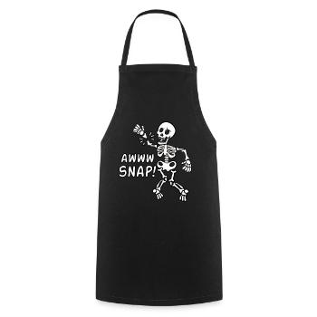 Awww Snap squelette Os cassés - Tablier de cuisine - noir - Devant - AI Model Male 185 dark (185cm)