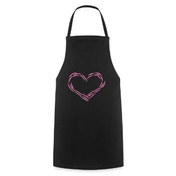 Coeur Rose - Tablier de cuisine - noir - Devant - AI Model Male 185 dark (185cm)
