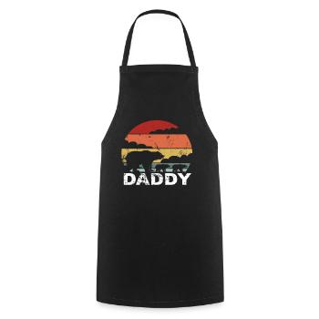 Papa Bear père d’enfant jumeaux cadeau de fête des pères - Tablier de cuisine - noir - Devant - AI Model Male 185 dark (185cm)