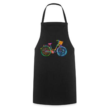 vélo coloré, vélo pour femme, colors bike, ladies bike - Tablier de cuisine - noir - Devant - AI Model Male 185 dark (185cm)