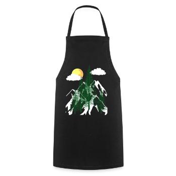 Wilderness Forest Trees Fir Trees Nature Mountains Mountains - Cooking Apron - black - Front - AI Model Male 185 dark (185cm)