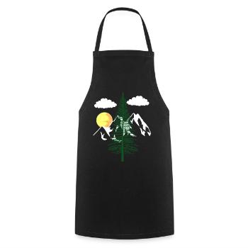 nature nature nature montagne arbres amoureux de la nature écologie - Tablier de cuisine - noir - Devant - AI Model Male 185 dark (185cm)