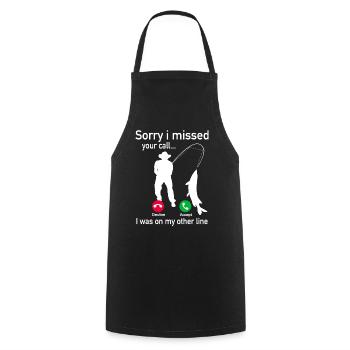 Fishing Fishing Angler - Hobby Angler Gift - Cooking Apron - black - Front - AI Model Male 185 dark (185cm)