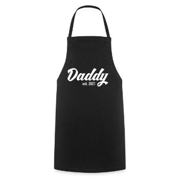 Daddy Est. 2021 - La fête des pères du père - Tablier de cuisine - noir - Devant - AI Model Male 185 dark (185cm)