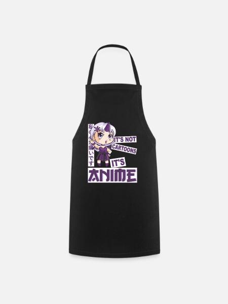 It's Not Cartoons It's Anime - Kawaii Anime Meme - Forklæde - sort