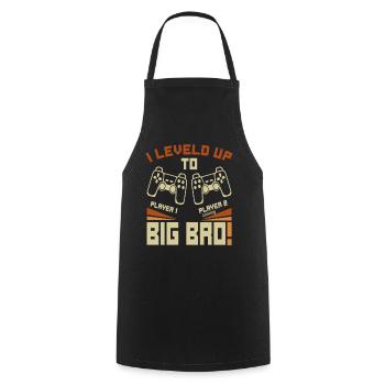 I Leveled Up To Big Bro - Neuer Gaming Bruder - Kochschürze - Schwarz - Vorne - AI Model Male 185 dark (185cm)