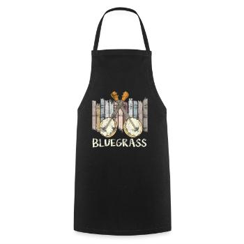 Bluegrass Banjo Guitar - Cooking Apron - black - Front - AI Model Male 185 dark (185cm)
