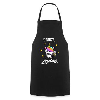 Prost, Ladies Funny Party Unicorn Beer Fun Woman - Cooking Apron - black - Front - AI Model Male 185 dark (185cm)
