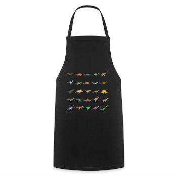 Dinosaur Species - Dino Identification - Cooking Apron - black - Front - AI Model Male 185 dark (185cm)