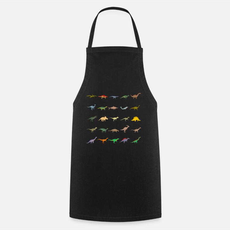 Dinosaur Species - Dino Identification - Cooking Apron - black
