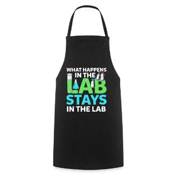 What Happens In The Lab Stays In Lab Chemie Labor - Tablier de cuisine - noir - Devant - AI Model Male 185 dark (185cm)