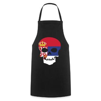Serbia Skull - Serbia - Cooking Apron - black - Front - AI Model Male 185 dark (185cm)