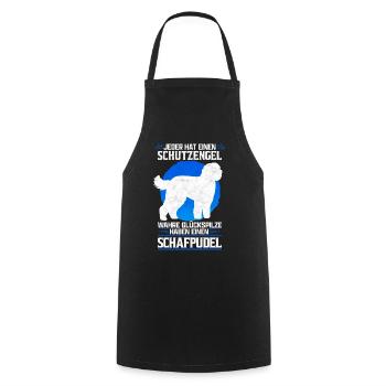 Schafpudel mein Schutzengel Pudel Besitzer Spruch - Kochschürze - Schwarz - Vorne - AI Model Male 185 dark (185cm)