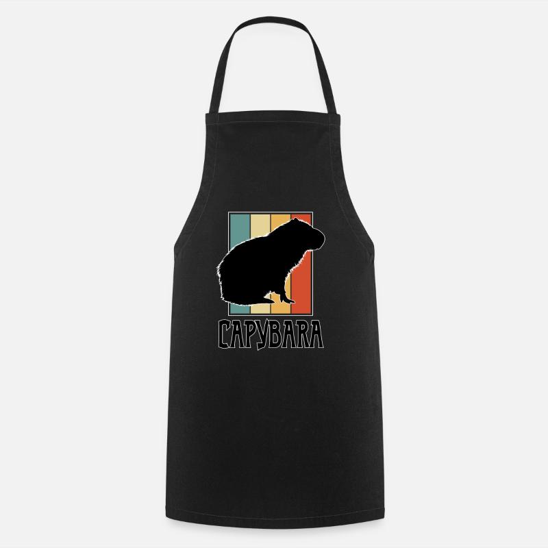 Cochon d’eau Capybara Rongeur Capibara Amant - Tablier de cuisine - noir