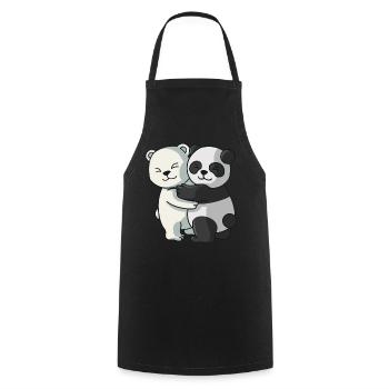Eisbär mit Pandabär Liebe süßes Partneroutfit - Kochschürze - Schwarz - Vorne - AI Model Male 185 dark (185cm)