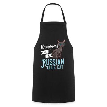 Russian Blue Cat House Cat Kitten Owner - Cooking Apron - black - Front - AI Model Male 185 dark (185cm)
