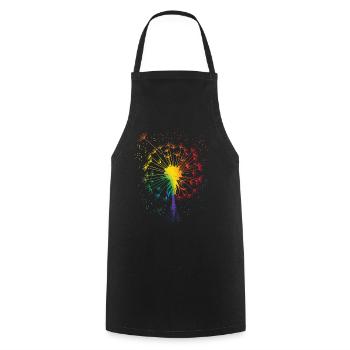 PustFlower Tattoo Dandelion Rainbow Dandelion - Cooking Apron - black - Front - AI Model Male 185 dark (185cm)