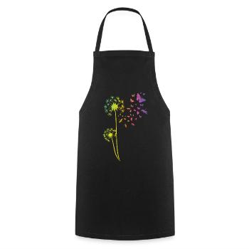 Pusteblume Tattoo Dandelion Regenbogen Löwenzahn - Kochschürze - Schwarz - Vorne - AI Model Male 185 dark (185cm)