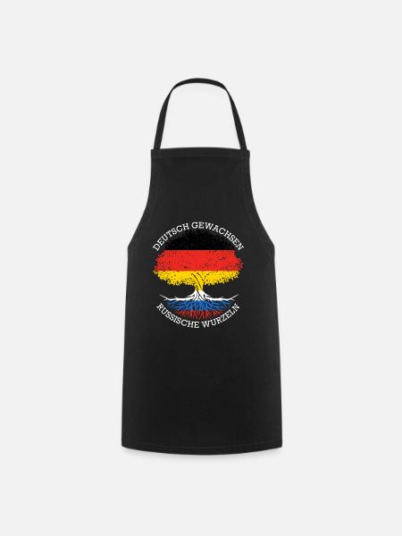 Deutsch Aufgewachsen Russische Wurzeln - Kochschürze - Schwarz